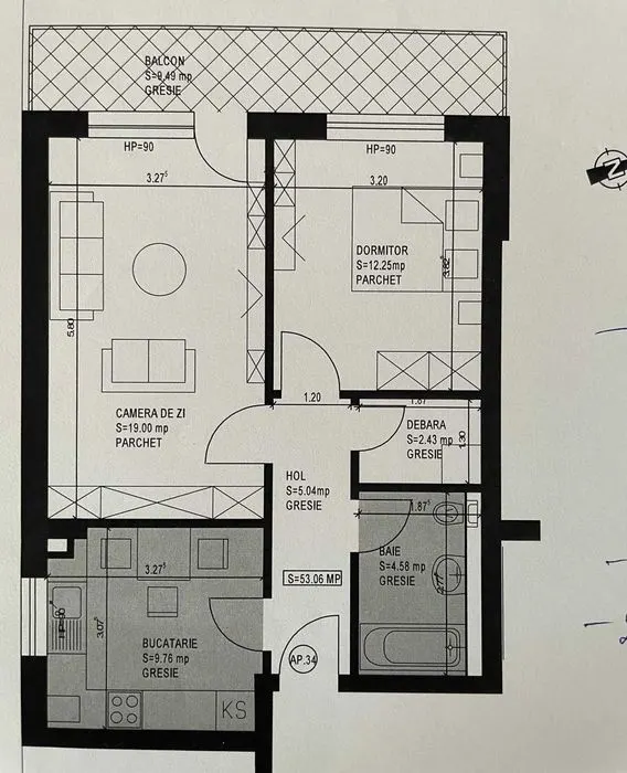 Are client suna marti 17.08.Apartament 2 camere Tractorul Grandis Residence,parcare,mobilat-utilat 142800 Euro - foto 8