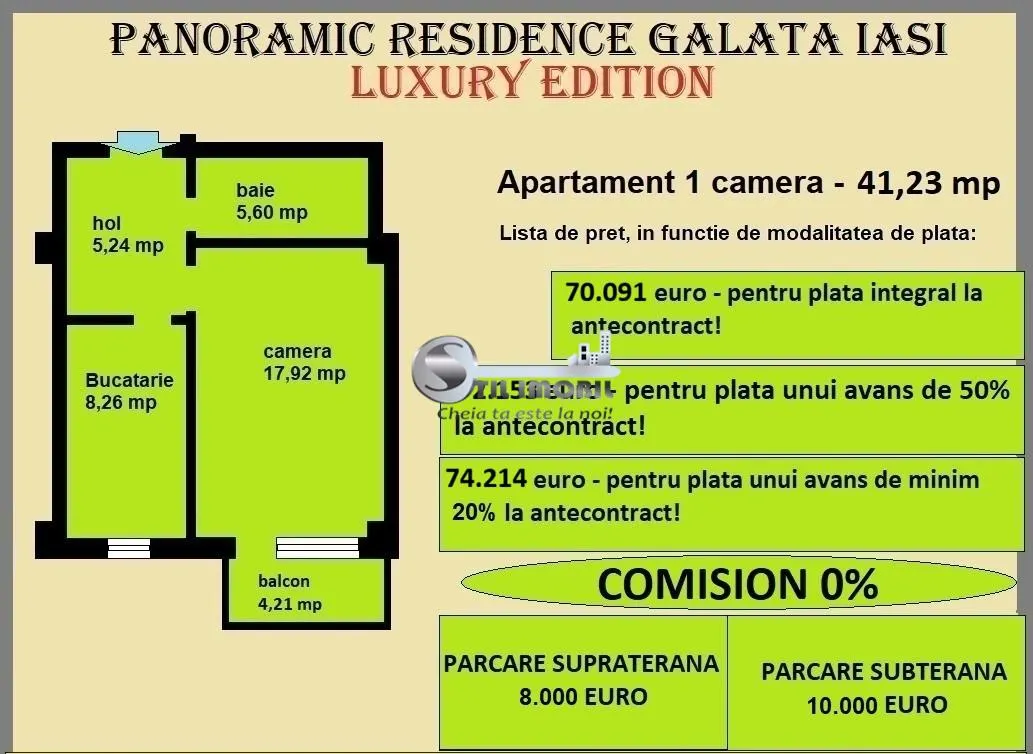 Apartament decomandat de vanzare in Iasi, Galata, 41,23 mp, bloc nou - foto 2