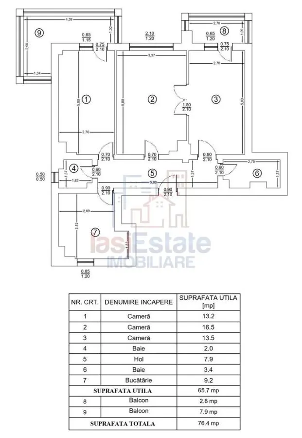 Apartament 3 camere decomandat, 77 mp, CUG - Boxa si 2 locuri de parcare - foto 10