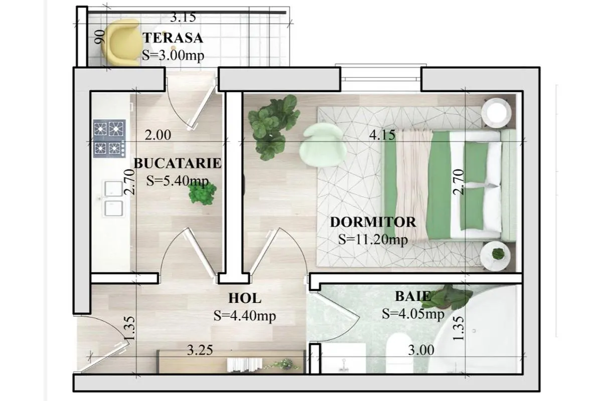 Apartament 1 camera D Stejarilor RESIDENCE  Lunca Cetatuii - foto 2