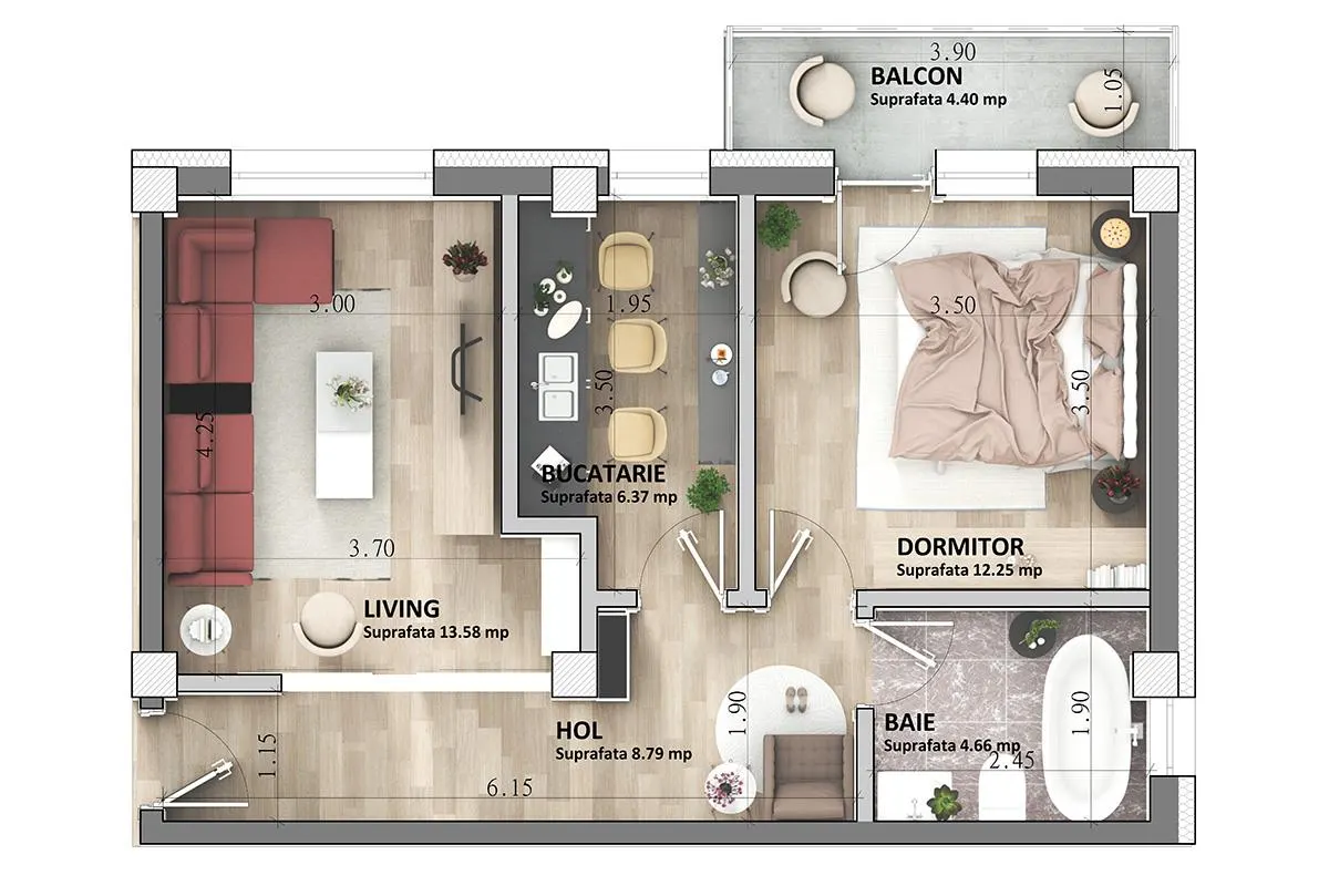 Capat CUG Apartament 2 camere  D et 1 50 mp  ASTORIA Lunca Cetatuii - foto 2