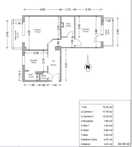 Apartament 2 camere de vanzare, etaj intermediar, Bucovina, Timisoara - foto 13