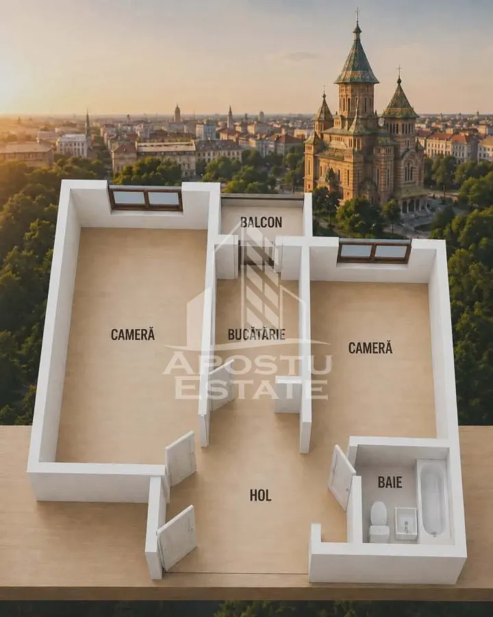 Apartment cu 2 camere, de vanzare, zona Soarelui, Timisoara - foto 1