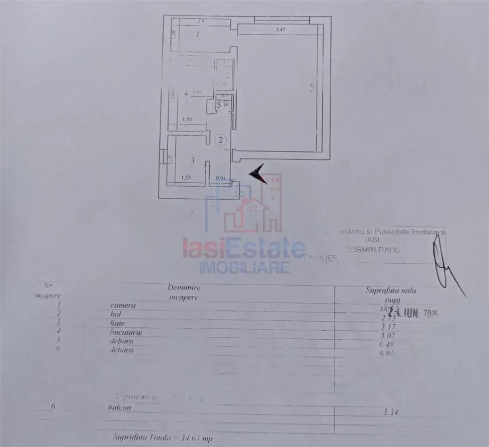 Apartament 1 camera de vanzare in zona Podu de Fier | 38 mp | Etaj 1 - foto 9
