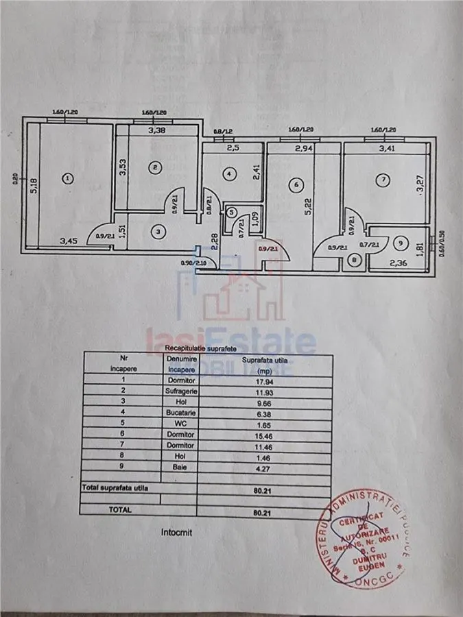 Apartament 4 camere, decomandat, 80 mp, 2 bai zona Nicolina - foto 9