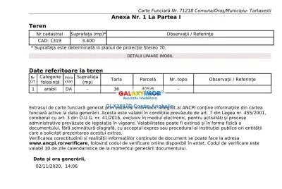 Oportunitate investitie: Teren intravilan 3400 mp - Gulia Tartasesti - foto 2