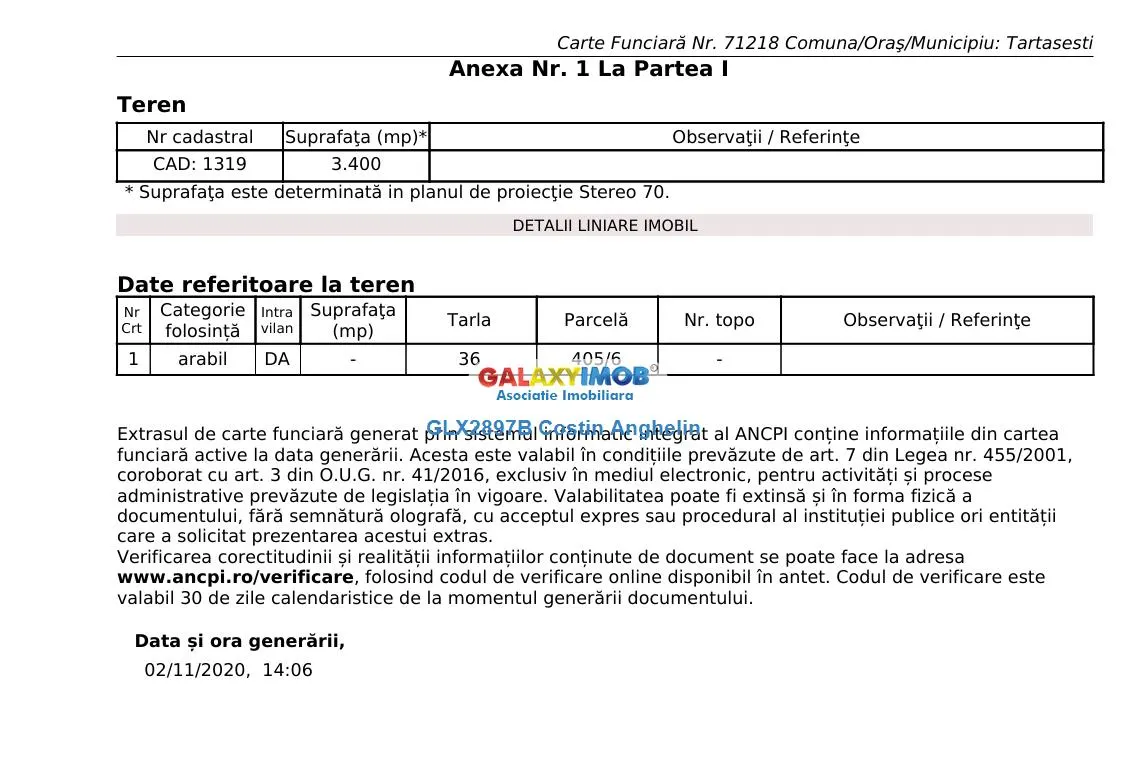 Oportunitate investitie: Teren intravilan 3400 mp - Gulia Tartasesti - foto 2
