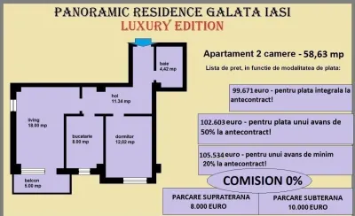 Apartament 2 camere de vanzare in Iasi, Galata, 58.63 mp, bloc nou - foto 18
