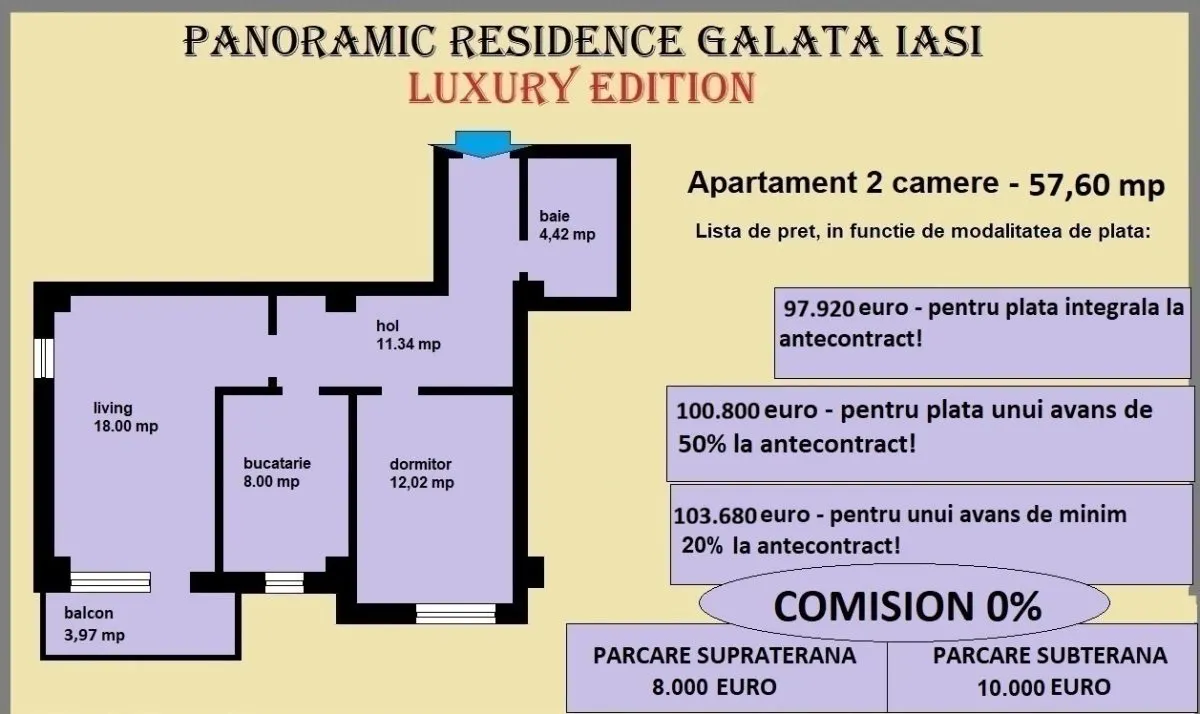 Apartament 2 camere de vanzare in Iasi, Galata, 57,60 mp, bloc nou - foto 2