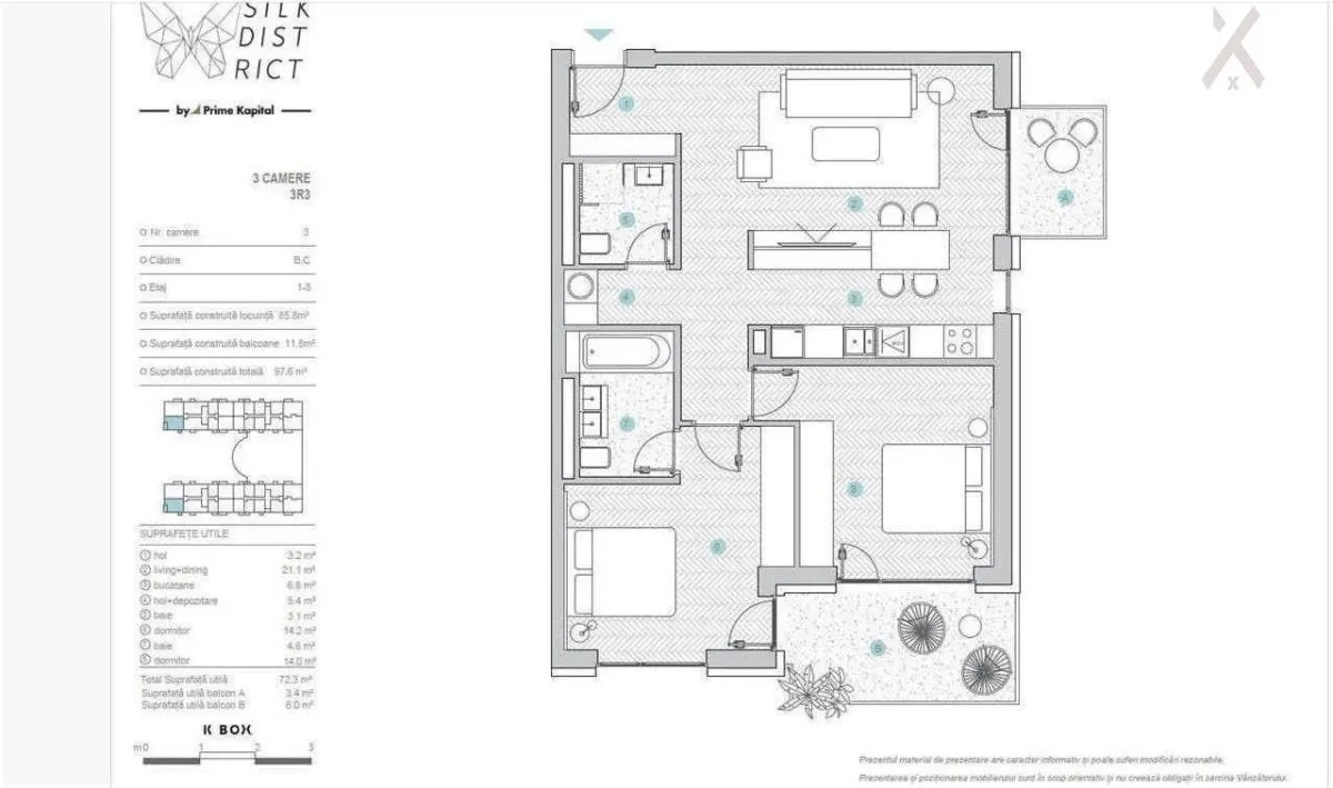 Apartament 3 Camere - SILK District - foto 1