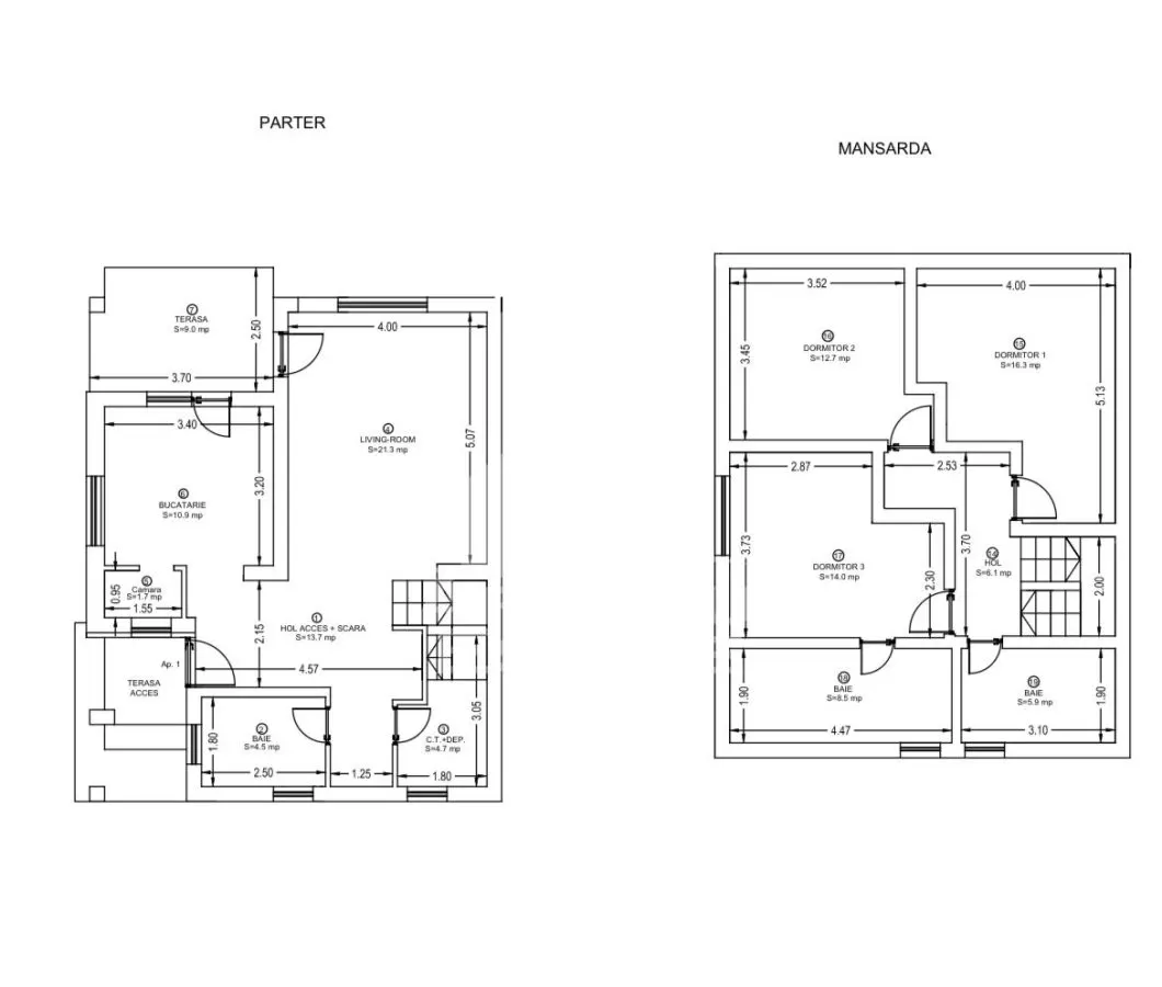 Duplex cu 4 camere, P+M, de vanzare, In Dumbravita - foto 12