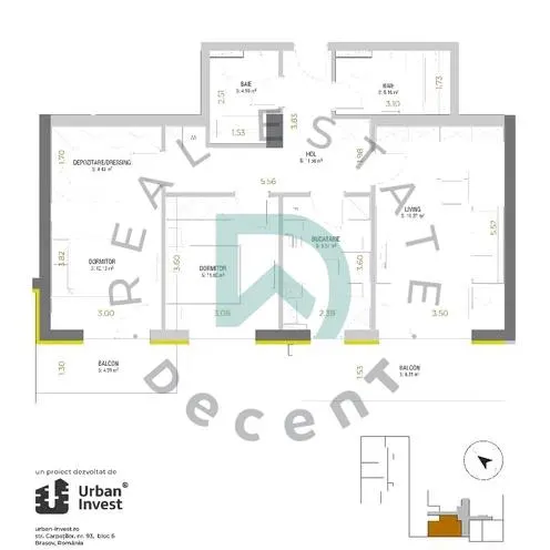 Apartament 3 camere Urban Plaza, 77 mp - Brasov - foto 9