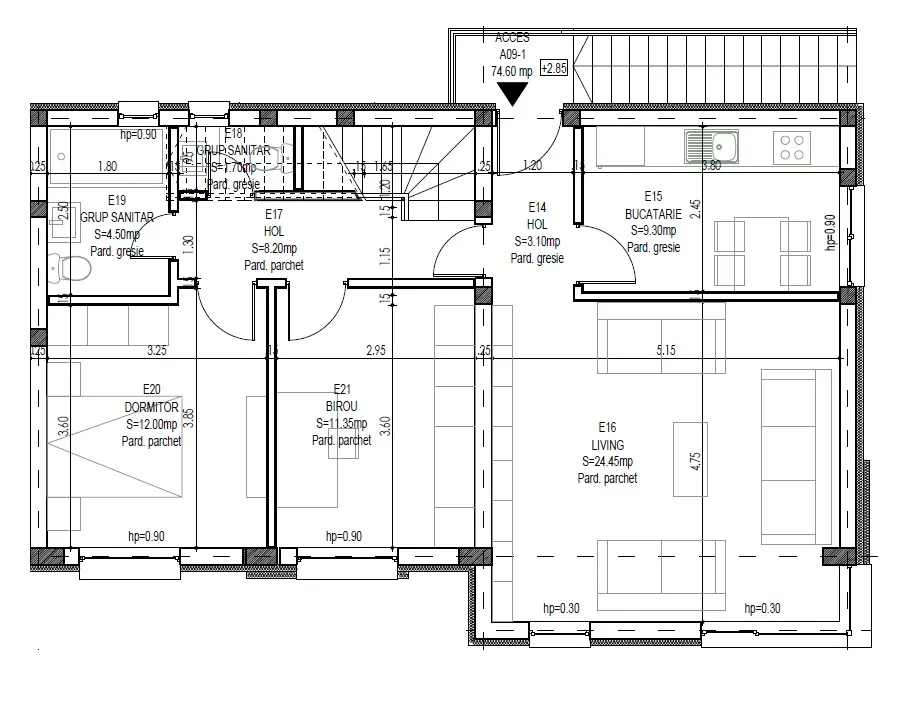 Ap. 3 camere 2bai + terasa zona Rediu - foto 11