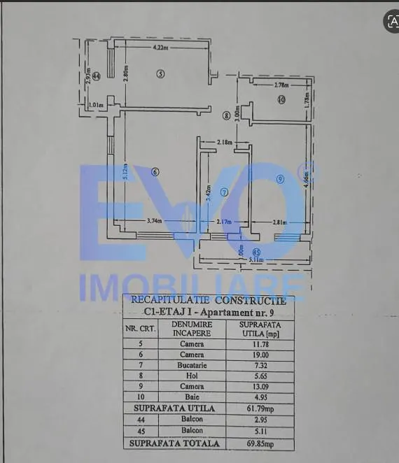 Apartament 3 camere, 70mp, 2 balcoane,  loc de parcare, AC, Valea Lupului - foto 7
