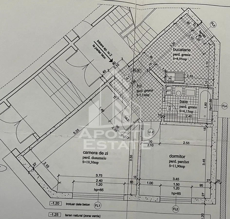 Apartament cu 2 camere, decomandat, parter inalt,centrala proprie - foto 7