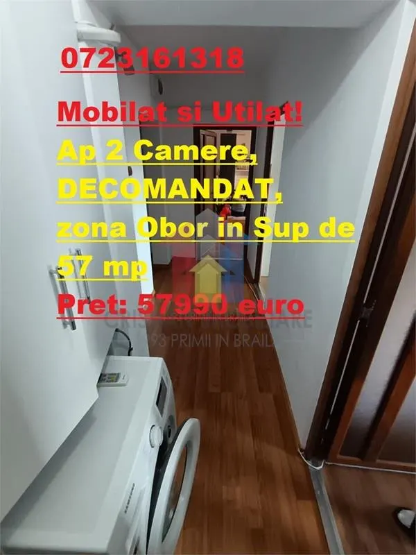 Ap 2 Camere, decomnadat, zona Obor 57 mp, Mobilat siUtilat - foto 1