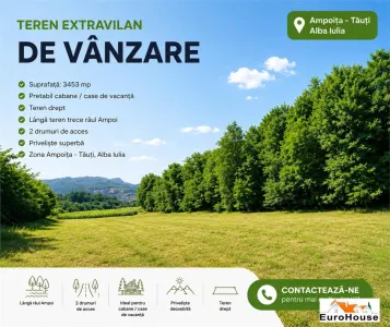 TEREN EXTRAVILAN DE VANZARE | PRETARE CABANE I AMPOIȚA  TĂUȚI | 3.453 MP | - foto 2