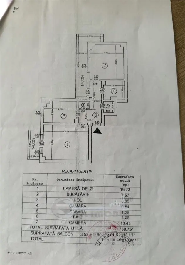2 CAM GALATA BULEVARD, ET 1, DECOMANDAT,  2 BALCOANE - foto 8
