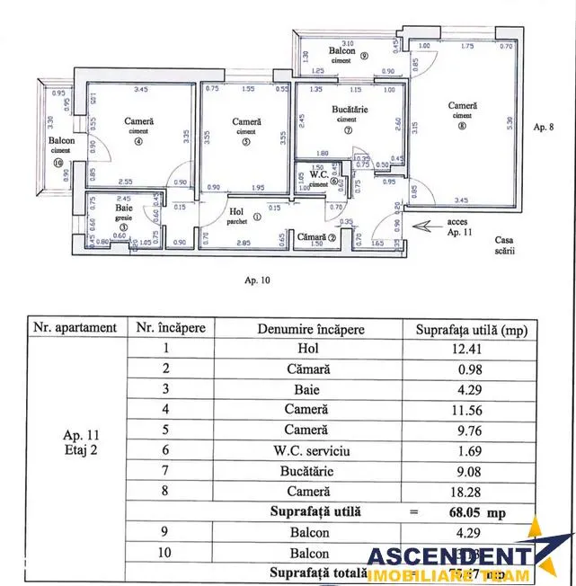 Apartament 3 camere, suprafata extinsa, decomandat, zona verde, Triaj, Brasov - foto 8