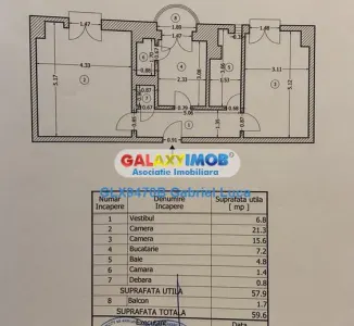 Apartament 2 camere 60 mp | Birou | Decomandat | PIata UNirii | - foto 8