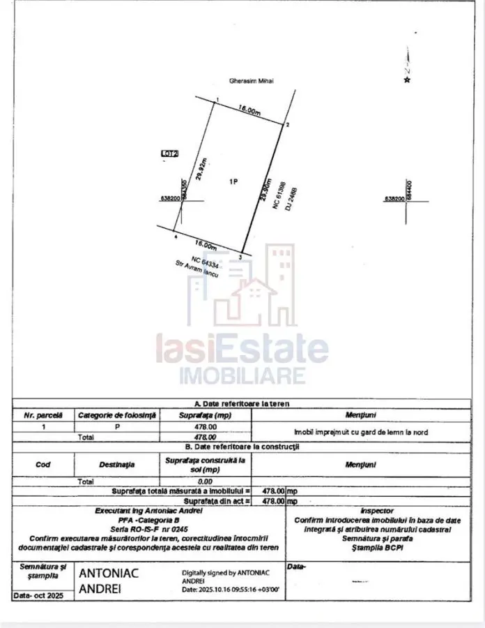Bogonos Letcani  teren 500mp cu Aut De Constr la str asfaltata cu toate utilitatile - foto 9