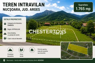 Teren intravilan de vanzare in Nucsoara, Arges | parcela generoasa 1.765 mp | zona montana - Nucsoara