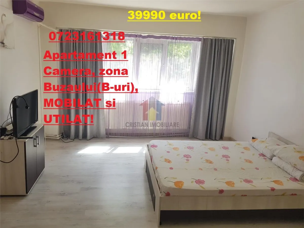 Vezi Video! MOBILAT si UTILAT! Ap 1 Camera, zona Buzaului( B uri) - foto 1