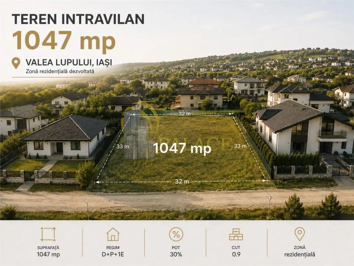 Teren intravilan 1047 mp Valea Lupului zona rezidentiala - foto 1