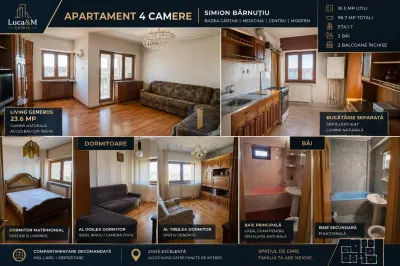 Apartament 4 camere , Zona Modern ,Bd. Simion Barnutiu ,Badea Cartan. - Timisoara