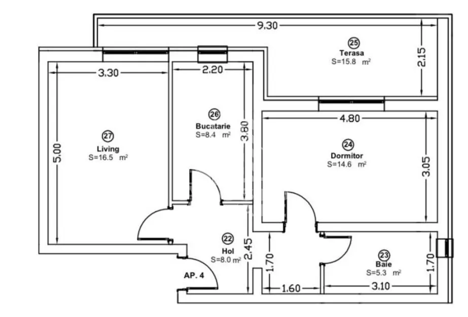 Apartament cu 2 camere mobilat si utilat decomandat in Giroc la asfalt - foto 14