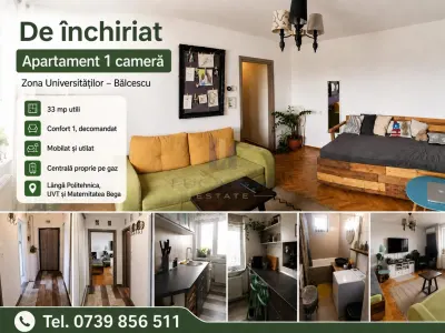 Apartament  1 camera  Universitate Politehnica/ Balcescu - Timisoara