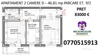 Capat CUG INTABULAT 2 camere  D et 1 47 mp  Lunca Cetatuii - foto 3
