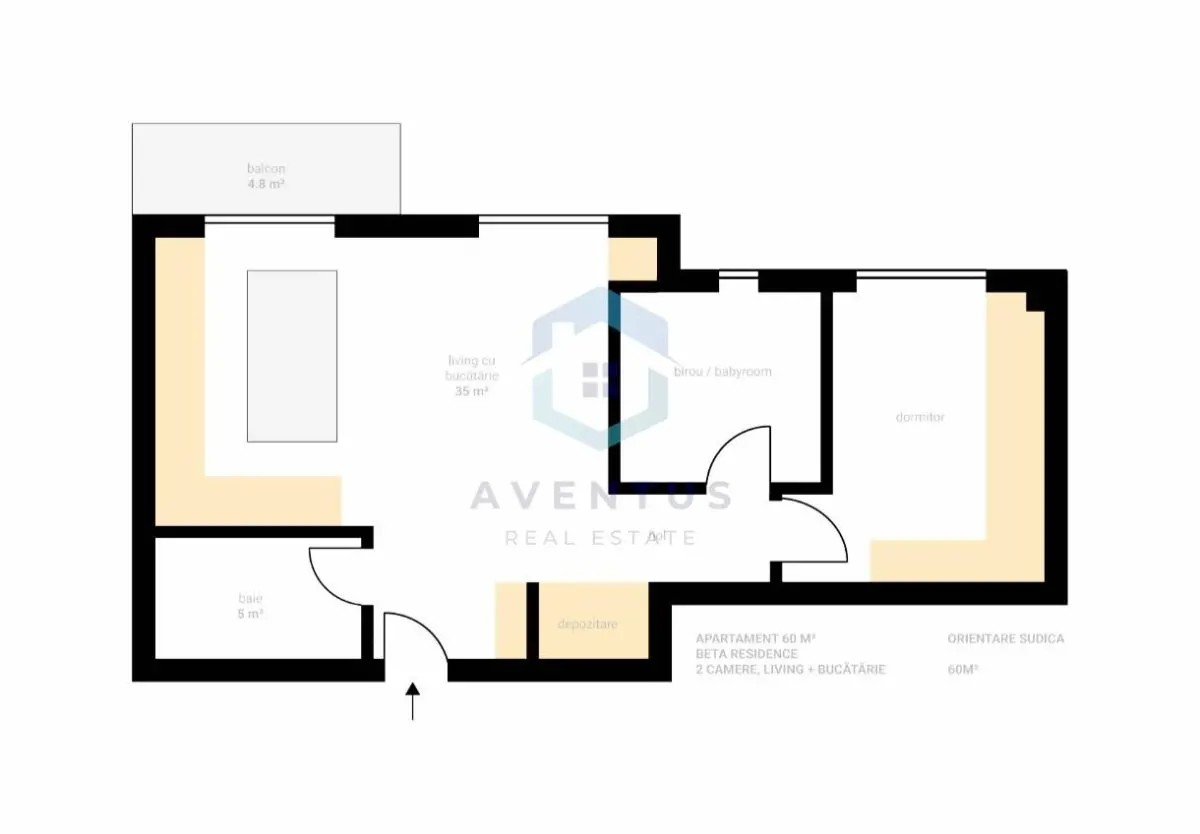 Apartament cu 3 camere Ã®n Beta Residence, Chinteni â€“ complet mobilat și utilat - foto 8
