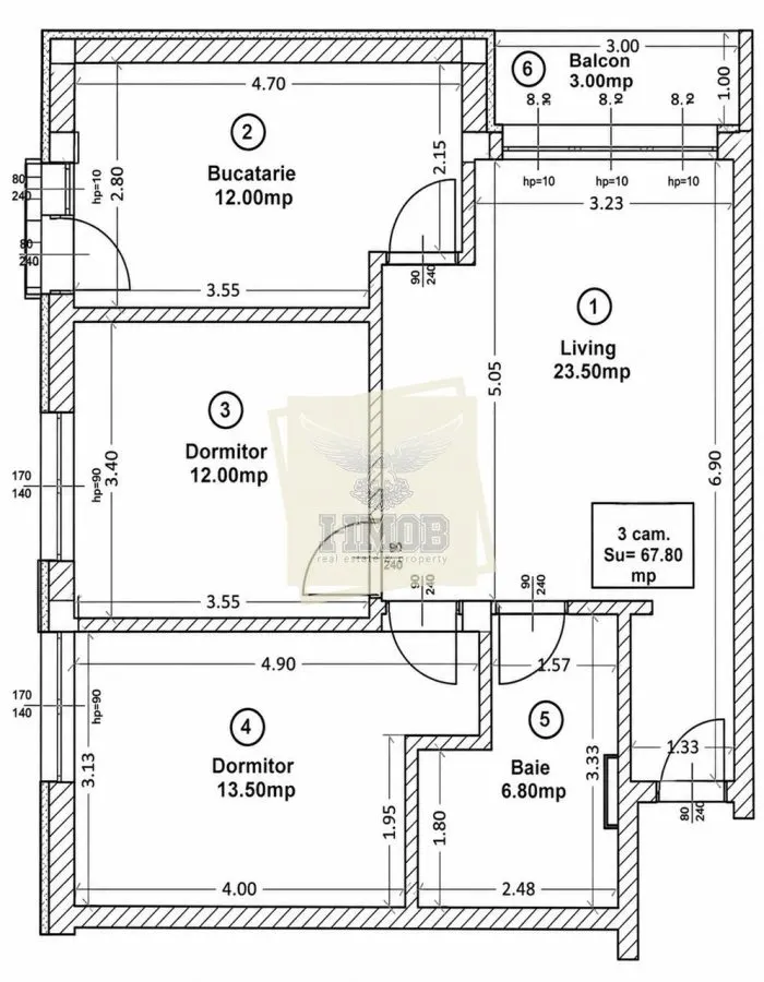 Apartament 3 camere | gradina 55mp | parcare subterana | Turnisor - foto 14