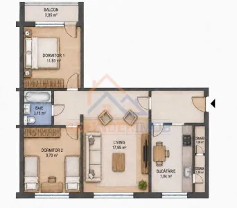 Apartament 3 camere Berceni zona Gradistea - foto 6