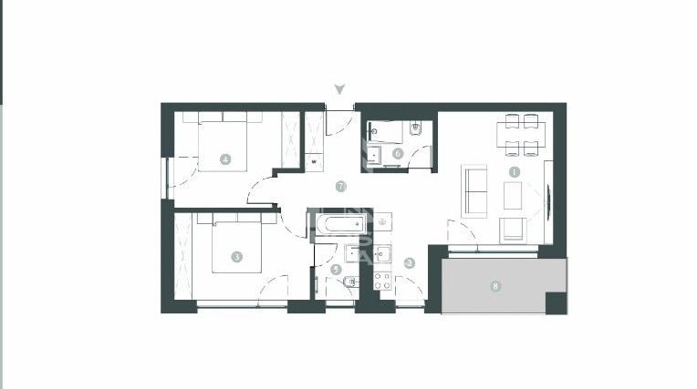 Apartament cu 3 camere,  2 bai, decomandat, incalzire in pardosela - Timisoara