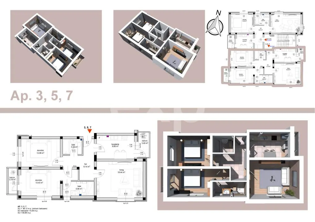 Apartament 3 Camere Trivale | 76 mp Utili | Bloc Nou - foto 2