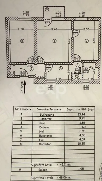 Apartament 3 camere transformat în 2 | Etaj intermediar - foto 7