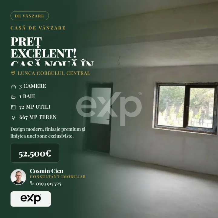 PREȚ EXCELENT! CASĂ NOUĂ ÎN PĂDUREȚI | TEREN 667 MP | POTENȚIAL DE EXTINDERE - foto 1
