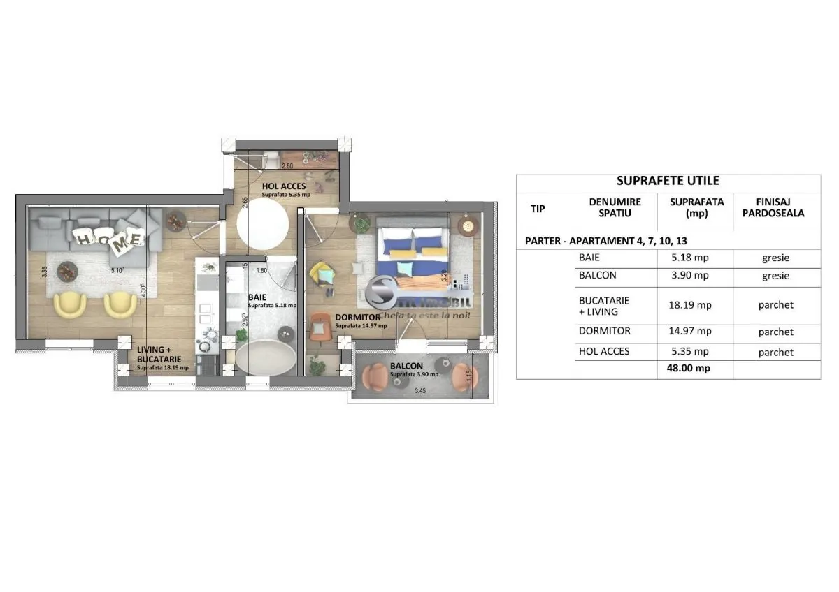 Ap.2 camere, OP, 48 mp, Bucium-Visan, 0% comision - foto 2