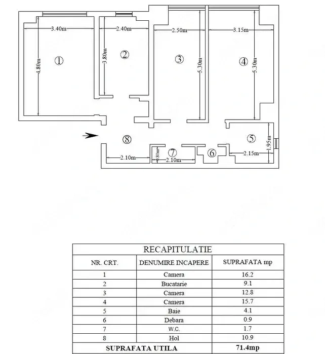 Apartament 3 camere +boxa Cetatuia- Frumoasa - foto 9