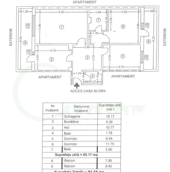 Apartament cu 3 camere decomandat, 65 mp â€“ Cartierul Nord | 2 balcoane - foto 15