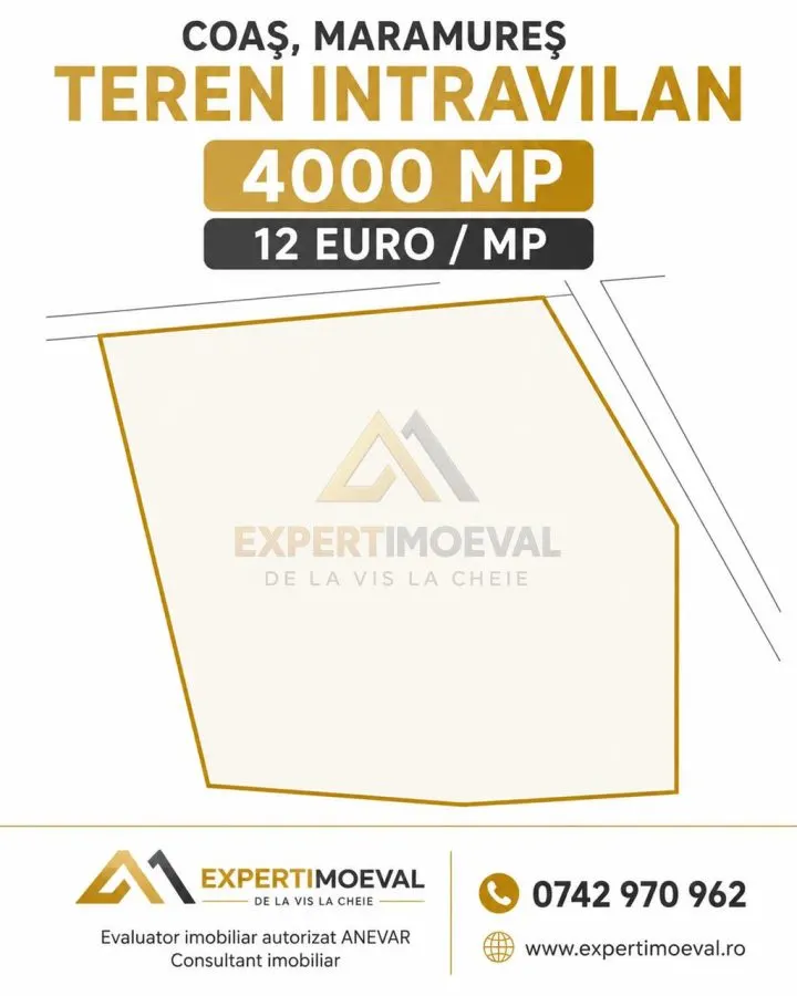 Teren intravilan în Coas 4000 mp 12 euro/mp - foto 1