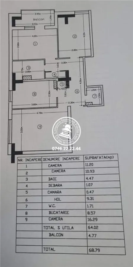 Apartament 3 camere  de vanzare  Gara, - foto 4