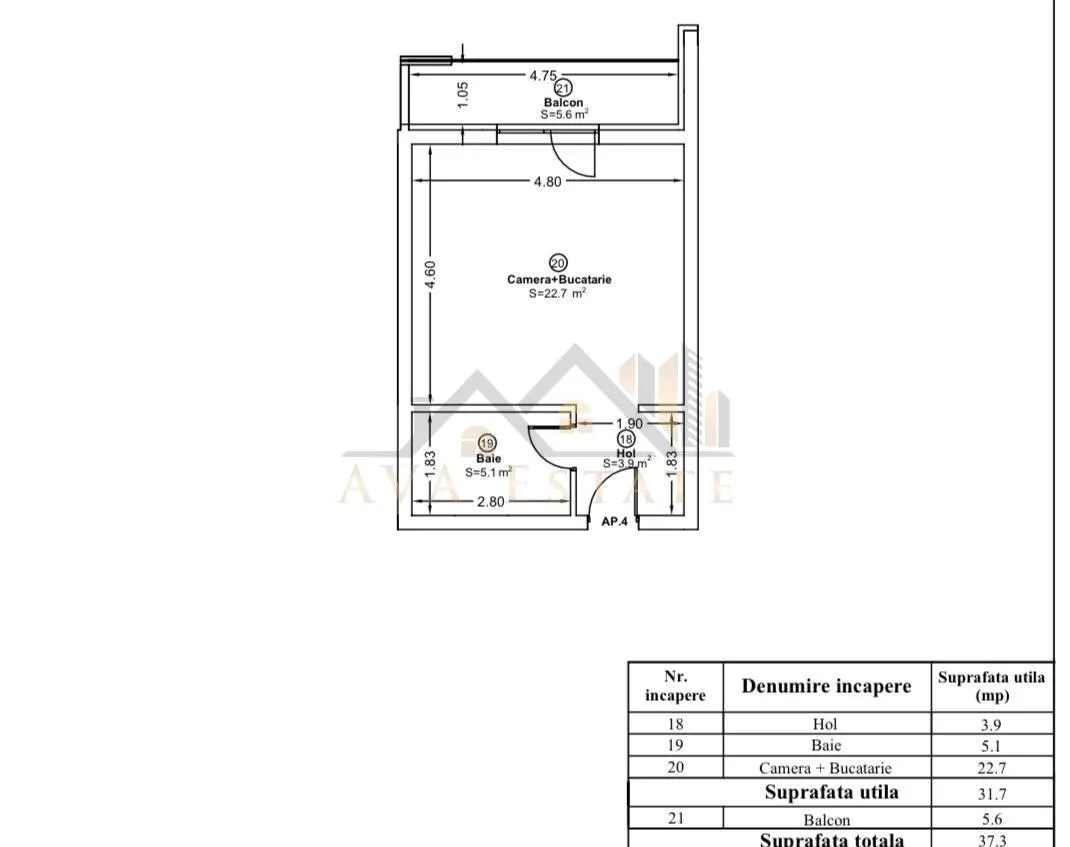 Apartament 1 camera | Bloc Nou - Zona Giroc - foto 3