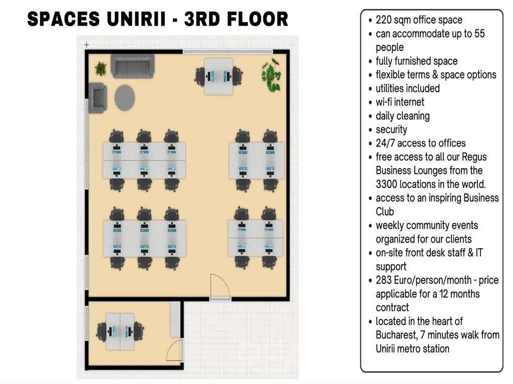 Co-working spaces in Unirii View, mobilate, cu servicii incluse - foto 11