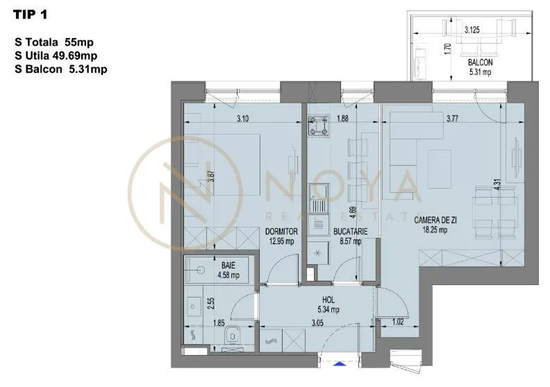 Apartament de 2 camere in zona Aviatiei Nusco - foto 2