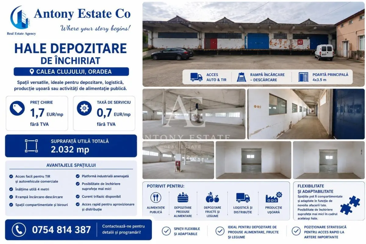 Antony Estate | Hale, Depozite & Birouri de Închiriat | 65 - 2032 mp | Oradea - foto 3