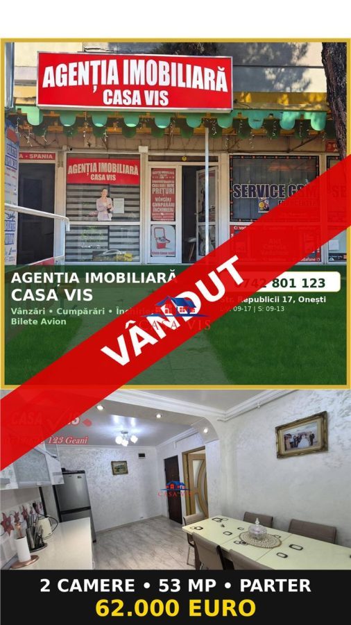 Apartament 2 camere in Onesti, zona de sus, bloc nou, parter - Onesti
