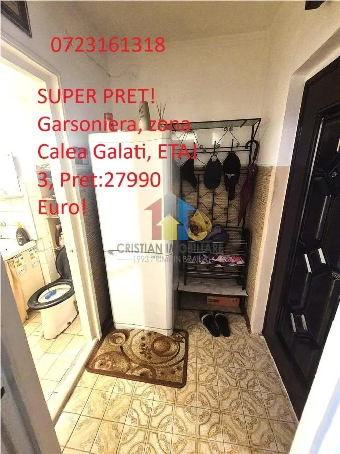 SUPER PRET! Garsoniera ETAJ 3, MOBILATA si UTILATA, Calea Galati - foto 1